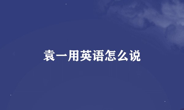 袁一用英语怎么说