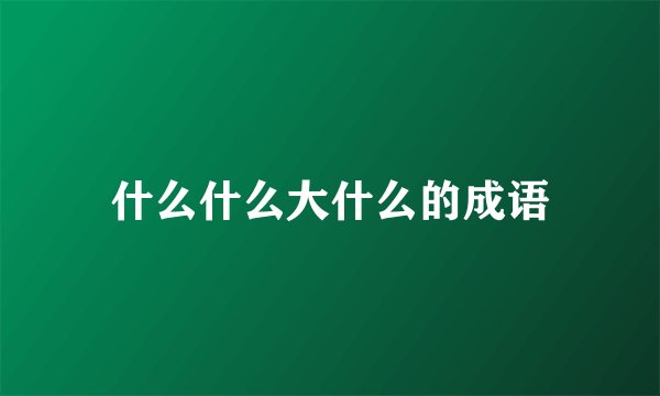 什么什么大什么的成语