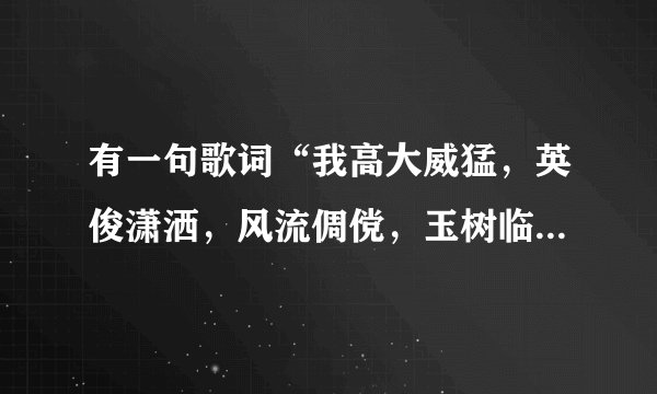 有一句歌词“我高大威猛，英俊潇洒，风流倜傥，玉树临风，仅此一家别无分店”是哪首歌的歌词？