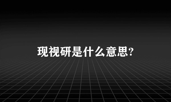 现视研是什么意思?