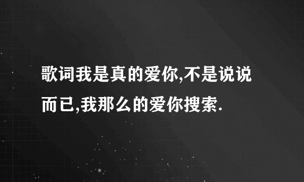 歌词我是真的爱你,不是说说而已,我那么的爱你搜索.
