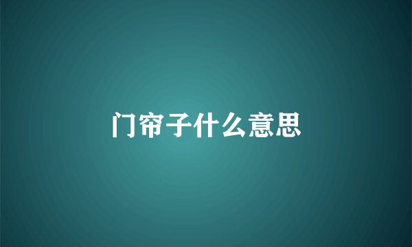 门帘子什么意思