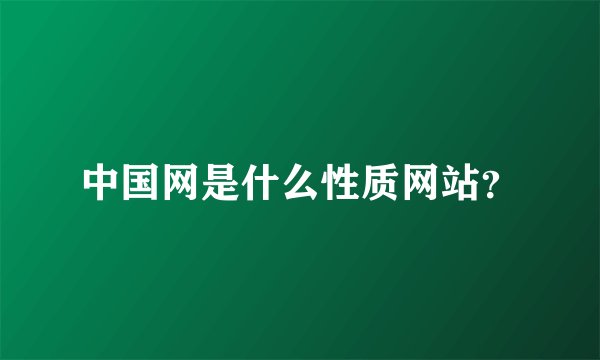 中国网是什么性质网站？