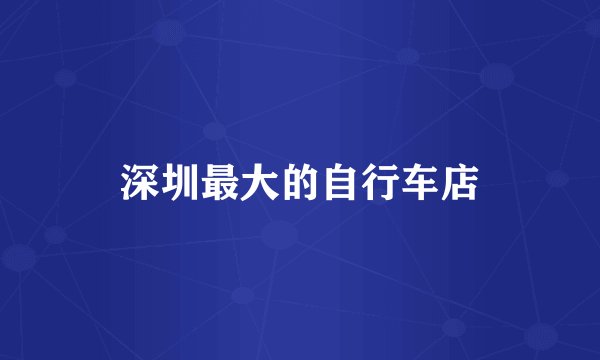 深圳最大的自行车店