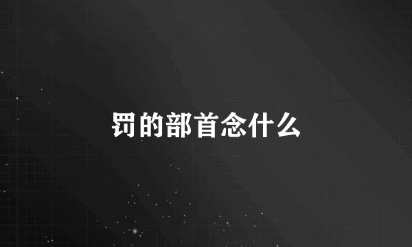 罚的部首念什么