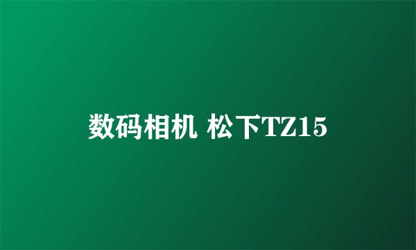 数码相机 松下TZ15