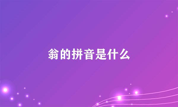 翁的拼音是什么