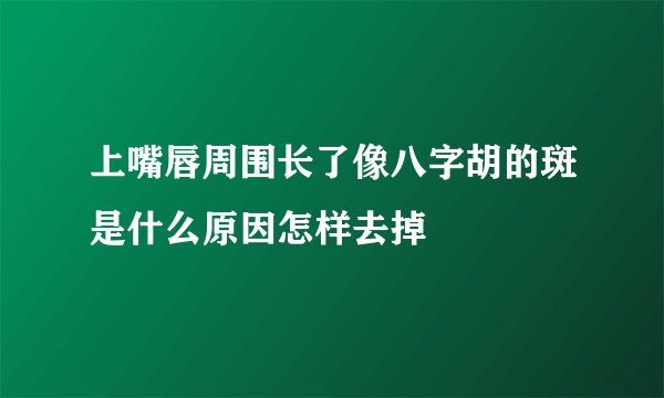 上嘴唇周围长了像八字胡的斑是什么原因怎样去掉