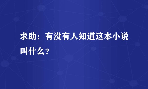 求助：有没有人知道这本小说叫什么？