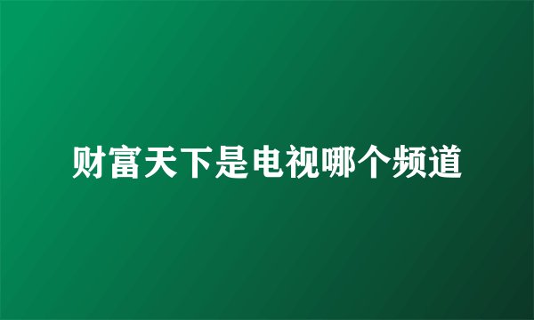 财富天下是电视哪个频道