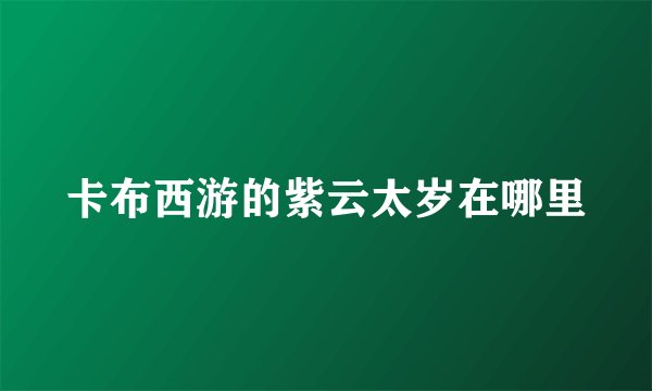 卡布西游的紫云太岁在哪里