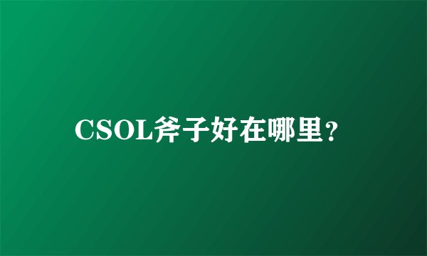 CSOL斧子好在哪里？