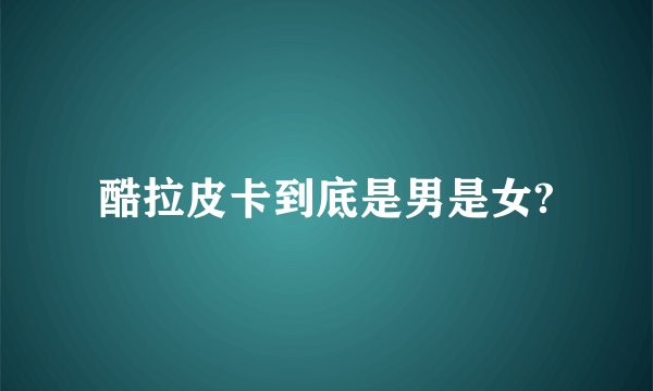 酷拉皮卡到底是男是女?