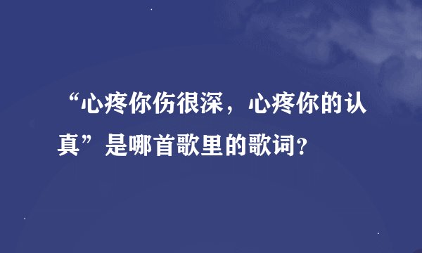 “心疼你伤很深，心疼你的认真”是哪首歌里的歌词？