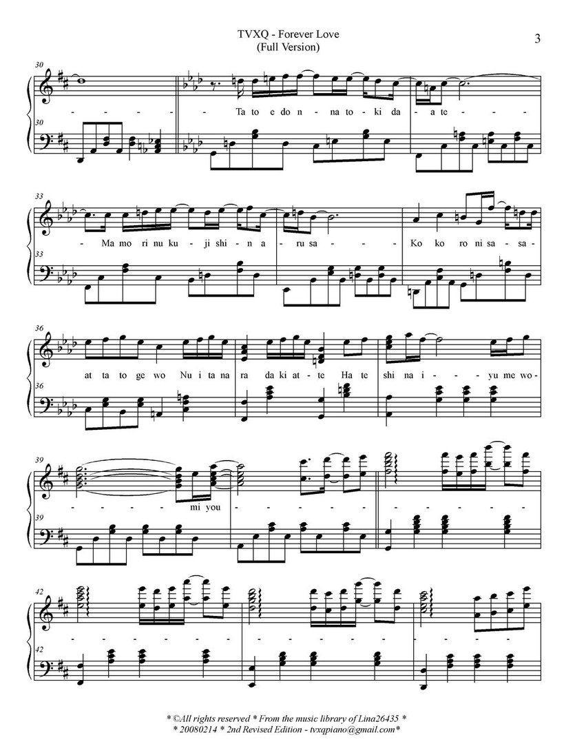 东方神起所有歌曲的简谱