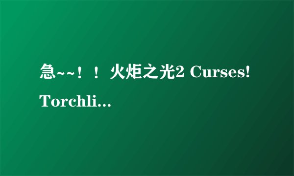 急~~！！火炬之光2 Curses!Torchlight2 has crashd!错误！！！