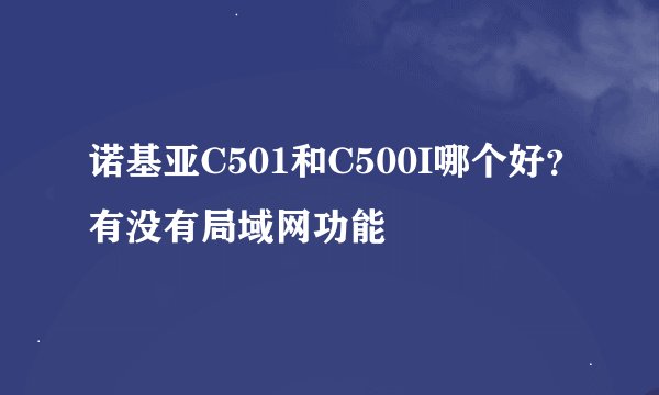 诺基亚C501和C500I哪个好？有没有局域网功能