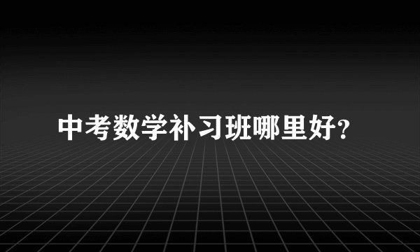 中考数学补习班哪里好？