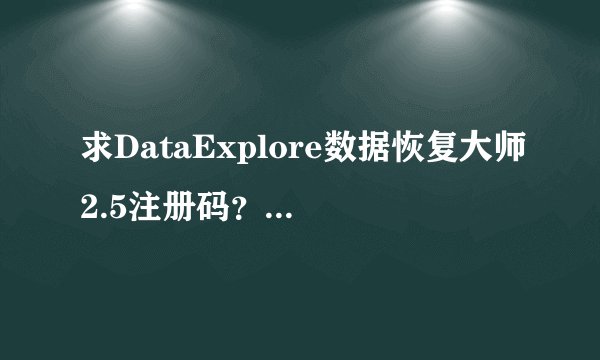 求DataExplore数据恢复大师2.5注册码？？如能帮我，奉献2000分