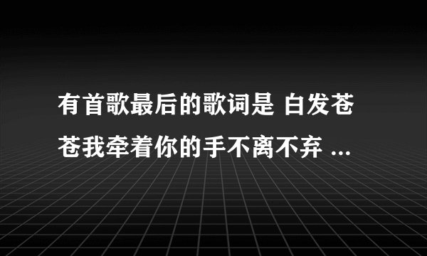 有首歌最后的歌词是 白发苍苍我牵着你的手不离不弃 我愿意 这首歌叫什么