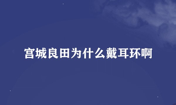 宫城良田为什么戴耳环啊