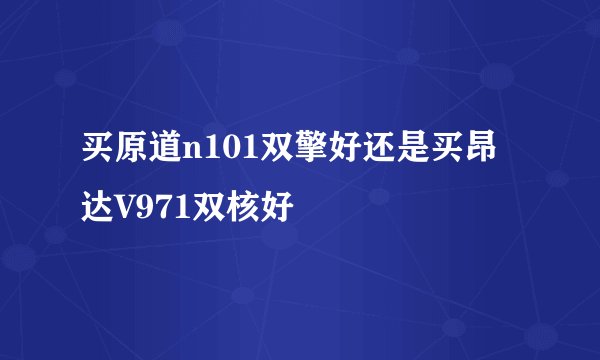 买原道n101双擎好还是买昂达V971双核好
