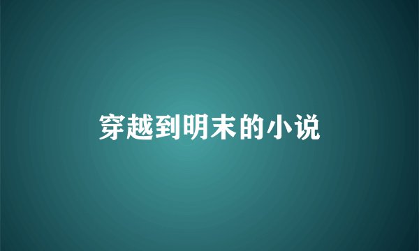 穿越到明末的小说