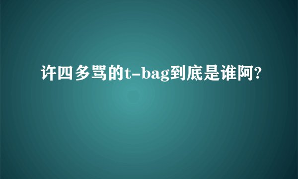 许四多骂的t-bag到底是谁阿?