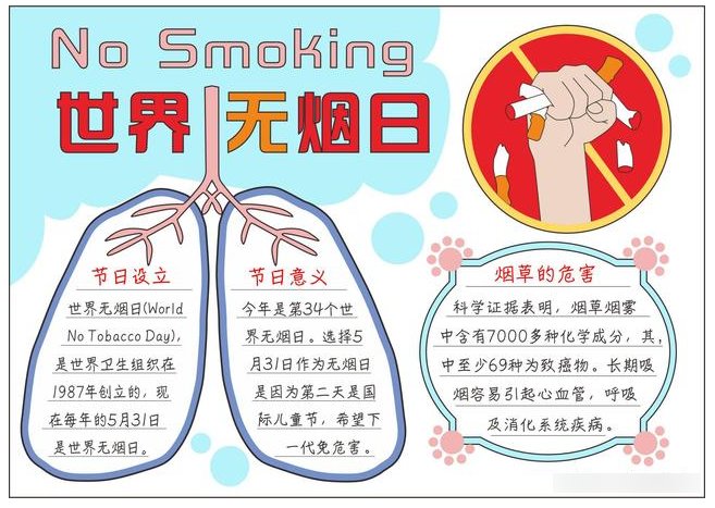 世界无烟日手抄报内容文字