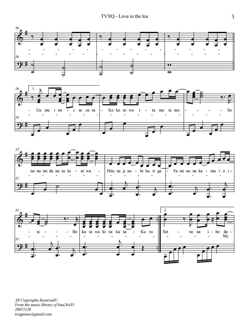 东方神起所有歌曲的简谱