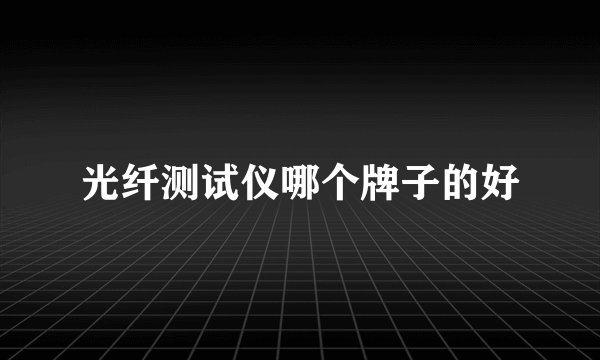 光纤测试仪哪个牌子的好