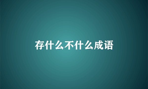 存什么不什么成语