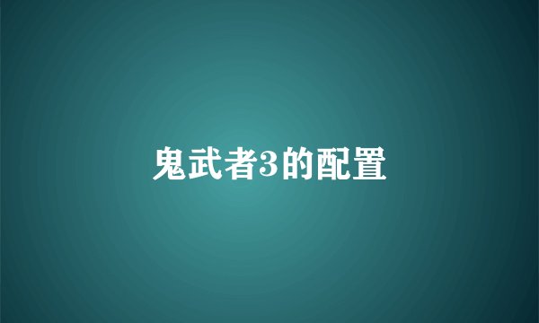 鬼武者3的配置