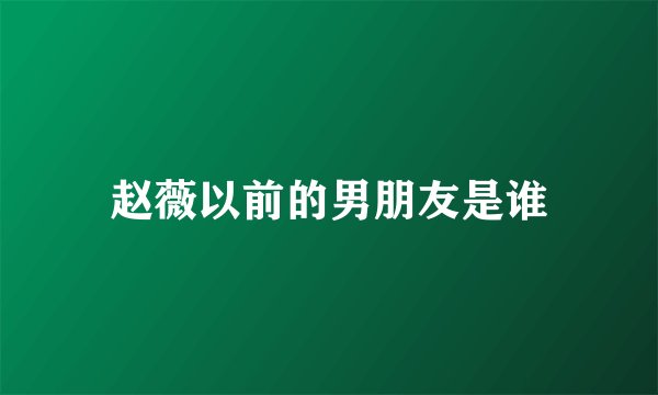 赵薇以前的男朋友是谁