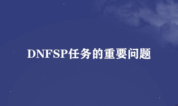 DNFSP任务的重要问题