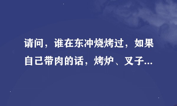 请问，谁在东冲烧烤过，如果自己带肉的话，烤炉、叉子等等还有木炭等是分开算钱还是一起多少钱。