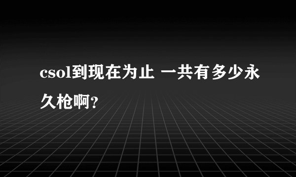 csol到现在为止 一共有多少永久枪啊？