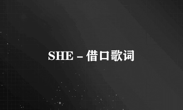 SHE－借口歌词