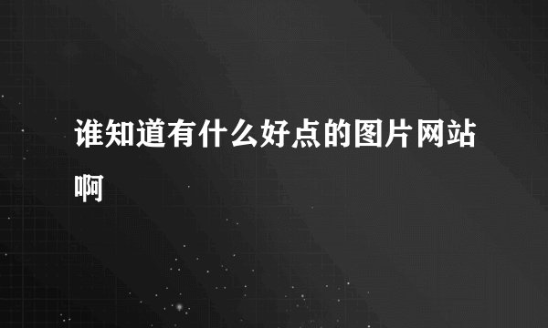 谁知道有什么好点的图片网站啊