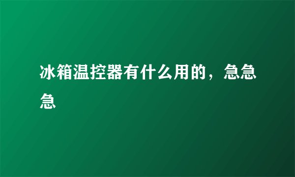 冰箱温控器有什么用的，急急急