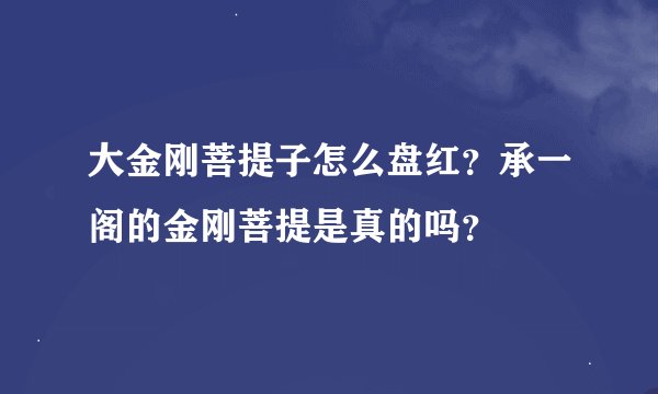大金刚菩提子怎么盘红？承一阁的金刚菩提是真的吗？