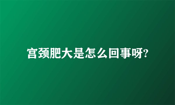 宫颈肥大是怎么回事呀?