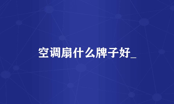 空调扇什么牌子好_