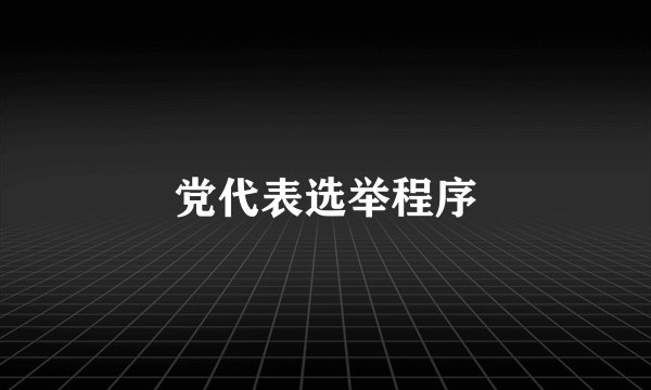 党代表选举程序