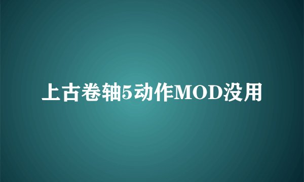 上古卷轴5动作MOD没用