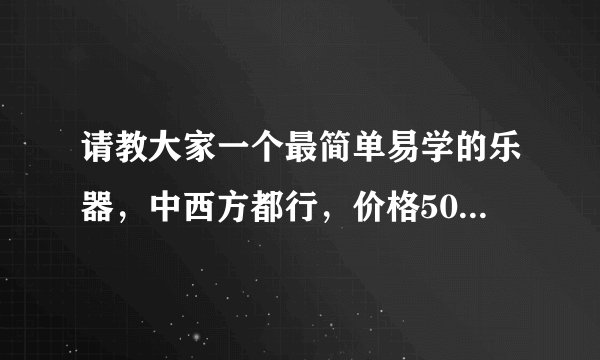 请教大家一个最简单易学的乐器，中西方都行，价格500以下。自己没事能娱乐自己的。谢谢