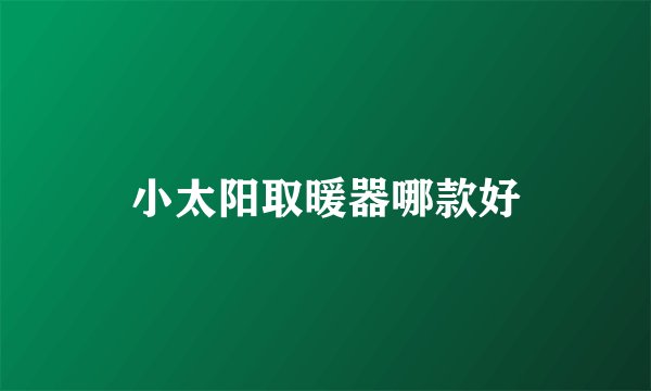 小太阳取暖器哪款好