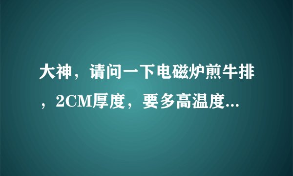 大神，请问一下电磁炉煎牛排，2CM厚度，要多高温度，怎么煎？