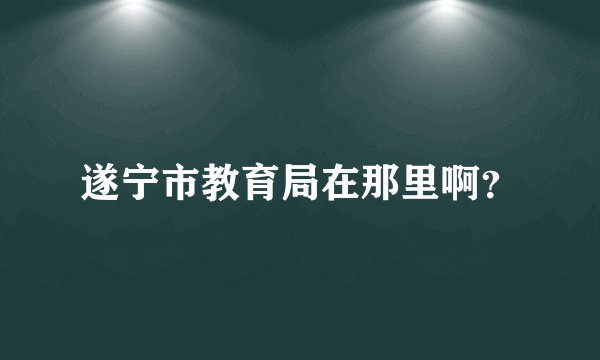 遂宁市教育局在那里啊？