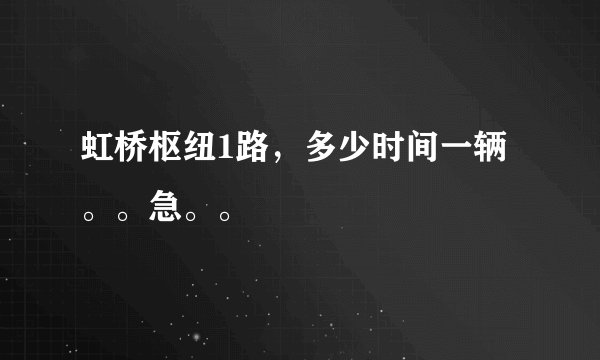 虹桥枢纽1路，多少时间一辆。。急。。